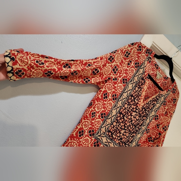 Women's Lucky Brand Floral Boho Long Sleeve Blouse, Size L - Picture 5 of 13